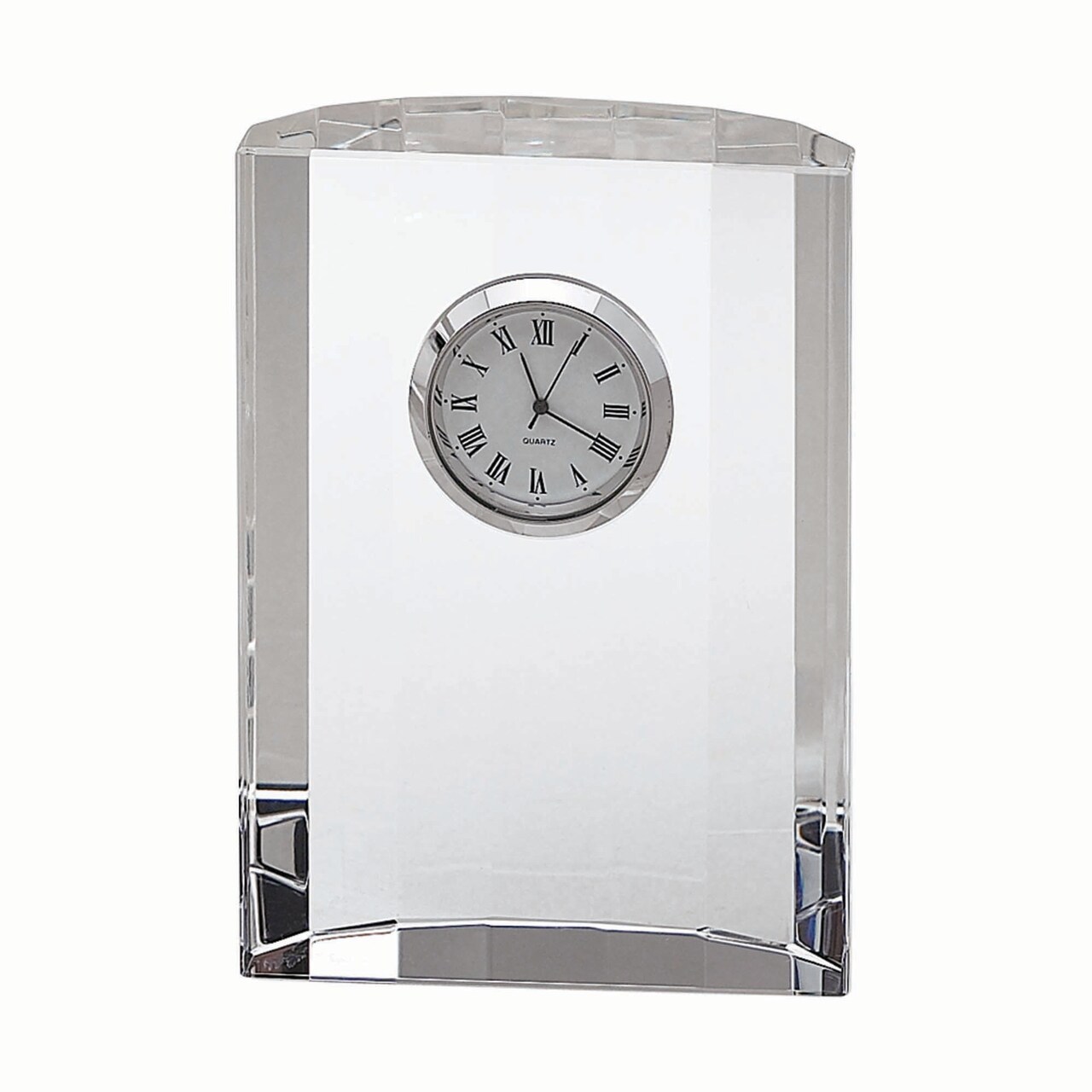 Contemporary Home Living 4.5" Optic Crystal Semi Circular Clock